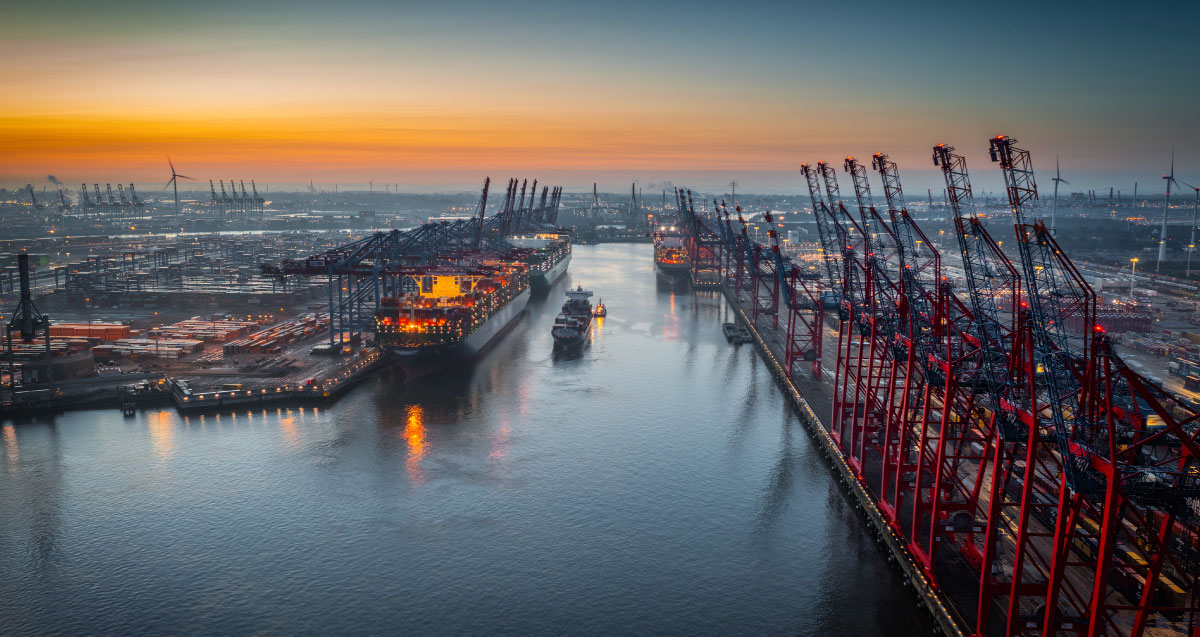 freight container ship in dock